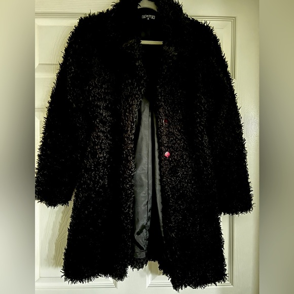 Black 3/4 teddy coat jacket. Nordstrom. - Picture 1 of 5